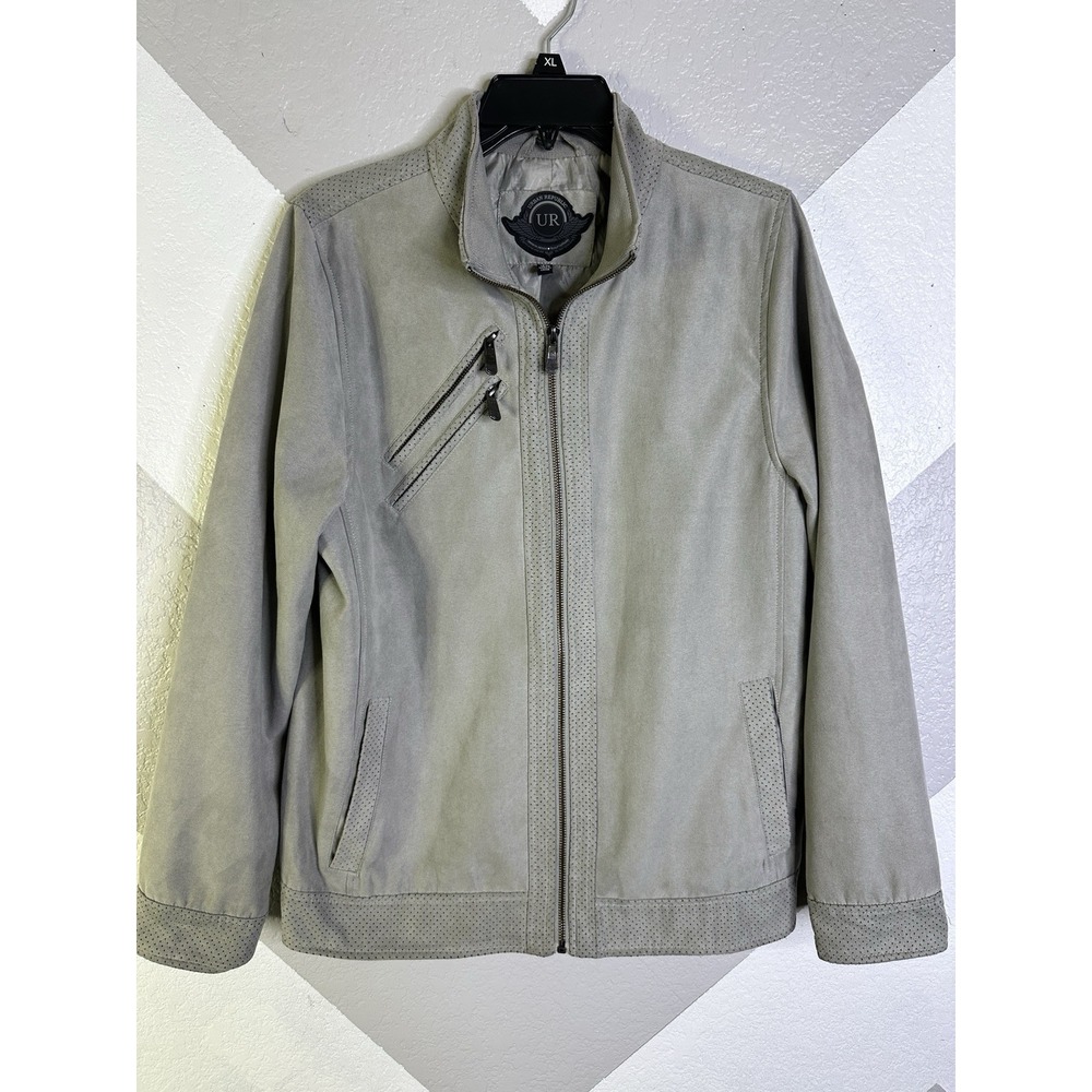 Urban Republic Leather Ultra Suede Silver Jacket Size XL 18-20 Boys